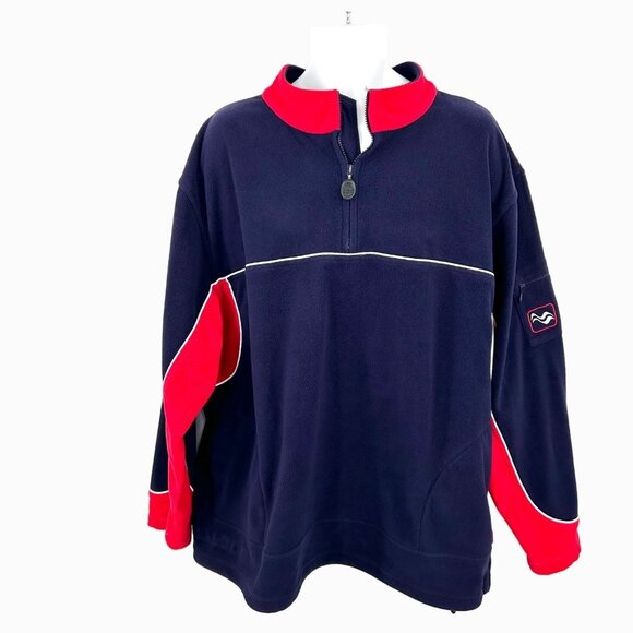 SEA DOO BOMBARDIER NAVY BLUE, RED, WHITE FLEECE PULLOVER - XL - Picture 1 of 6